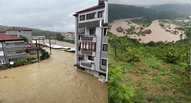Sağanak yağış ardında harabe bıraktı.