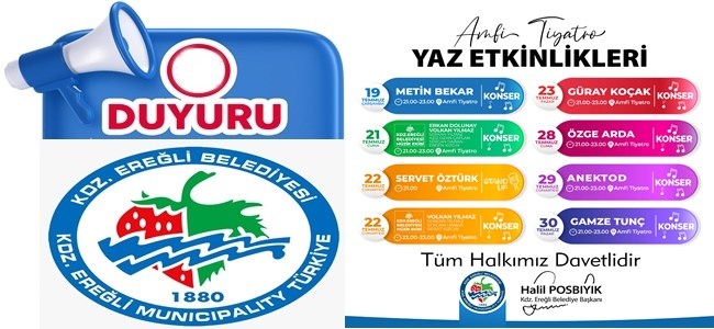 Amfi tiyatro'da yaz etkinliklerine davetlisiniz.