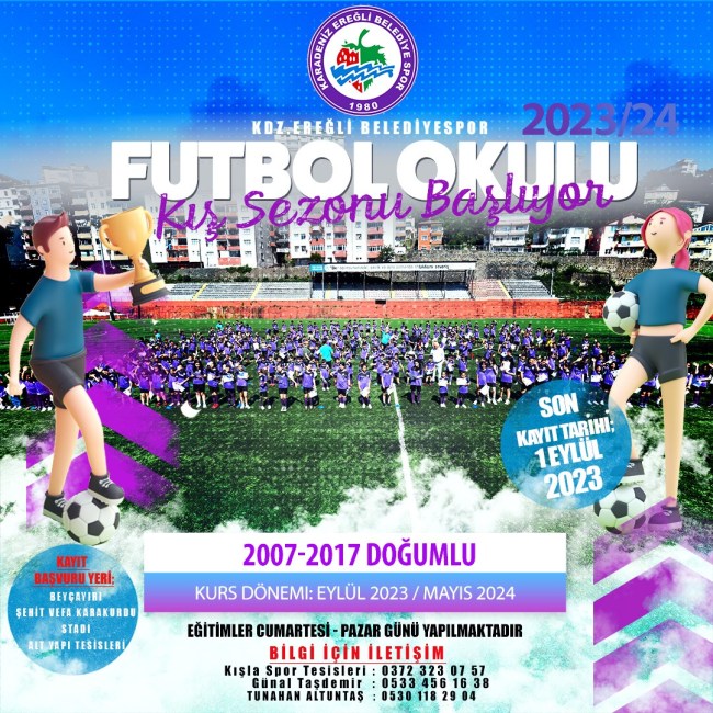 Kış sezonu Futbol Okulu kayıtlar başlıyor.