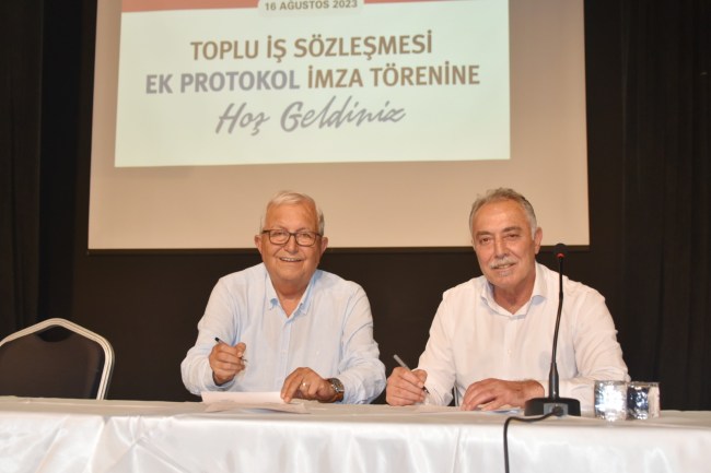 “EK Protokol” ücret zammı imza töreni düzenlendi.