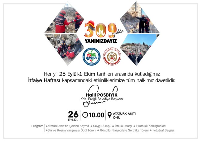 İtfaiye haftasını kutluyoruz.