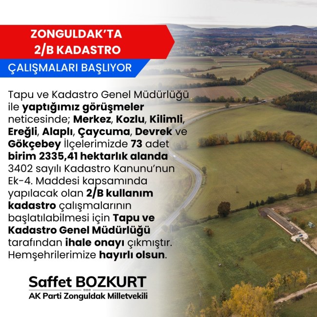 İlimizde 2/B Kadastro çalışmaları başlıyor.