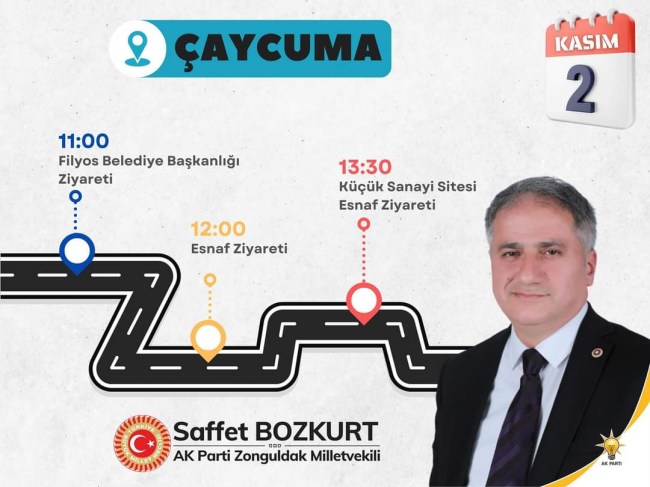 Bozkurt'un Çaycuma da ki ziyaret programı