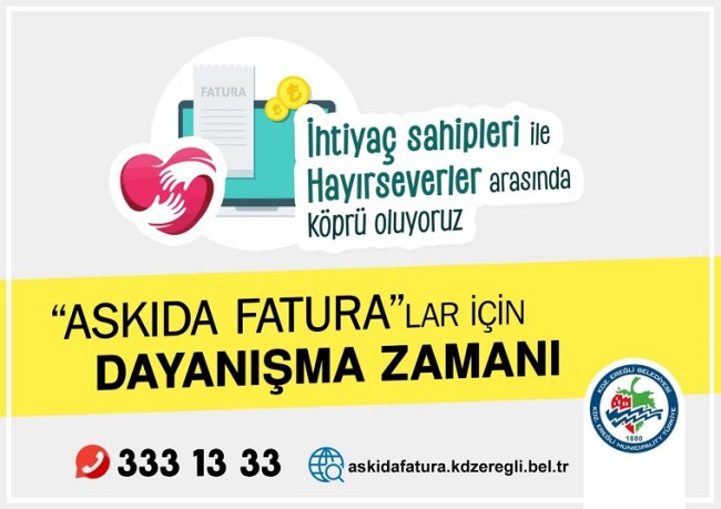 Ereğli Belediyesi’nde “Askıda Fatura”, hizmeti devam ediyor.
