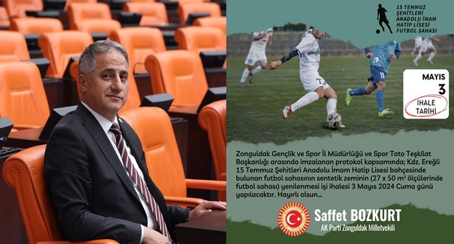 Bozkurt, '' İhalesi 3 Mayıs 2024 Cuma günü yapılacaktır. Hayırlı olsun…''