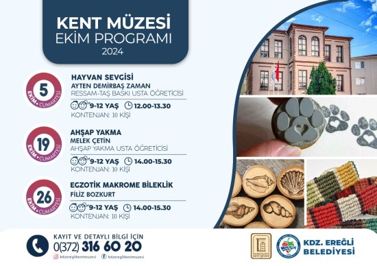 Kent Müzesi Ekim ayı atölye programı