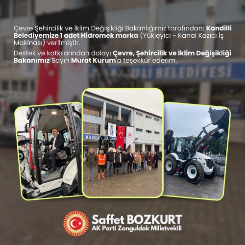 Bozkurt, Bakan Sayın Murat Kurum'a teşekkür etti