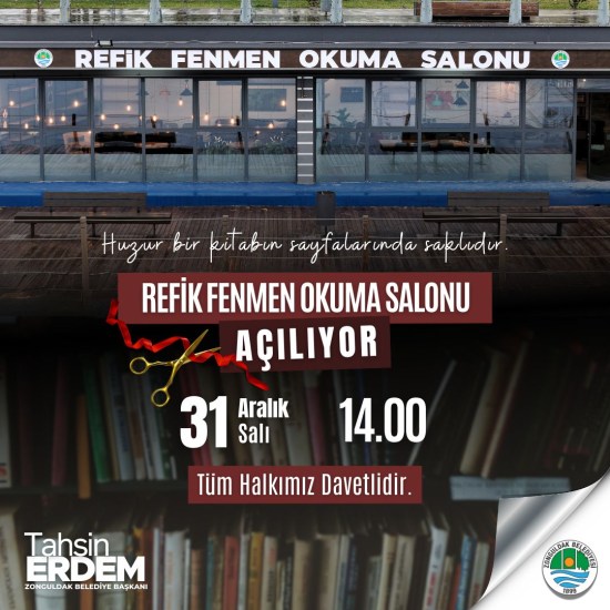 Zonguldak'ta Refik Fenmen Okuma Salonu Açılıyor!