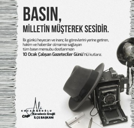 Kocamanoğlu 10 Ocak Çalışan Gazeteciler Günü'nü kutladı.