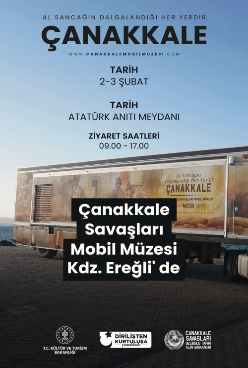 Çanakkale Savaşları Mobil Müzesi 02-03 Şubat tarihlerinde ilçemizde bulunacaktır.