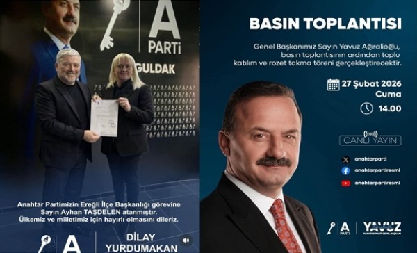 Anahtar Parti Ereğli ilçe başkanlığı görevine Ayhan Taşdelen resmen atanmıştır