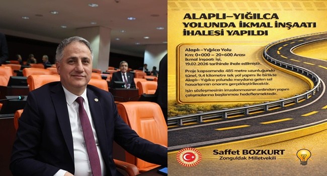 Alaplı- Yığılca yolunda İkmal İnşaatı ihalesi yapıldı