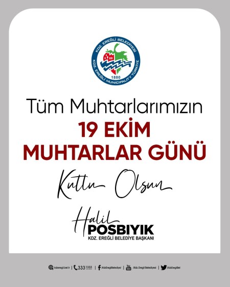 19 Ekim Muhtarlar Günü kutlu olsun