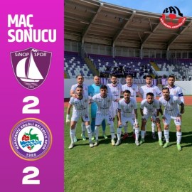 Sinop deplasmanından 2- 2 beraberlikle dönüyorlar