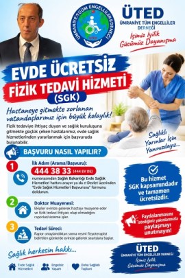Evde ücretsiz fizik tedavi hizmeti